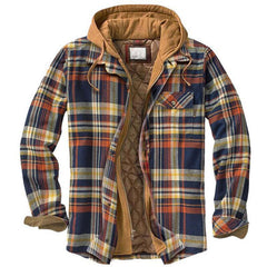 Plaid Hooded Jacket With Quilted Lining - Perfect For Outdoor Adventures