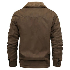 Men's Winter Warm Jacket with Faux Fur Collar - Perfect for Outdoor Adventures