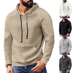 Quilted Hoodie for Men - Stylish and Comfortable Pullover with Pouch Pocket