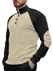 Stylish Color-Block Henley Pullover for Men - Perfect for Casual and Outdoor Activities