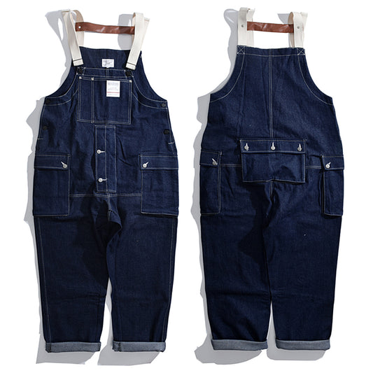 Workwear Jumpsuit Men's Suspender Denim Trousers Work Clothes Loose Casual Overalls