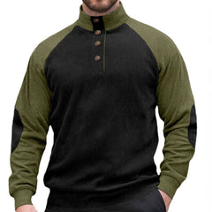 Stylish Color-Block Henley Pullover for Men - Perfect for Casual and Outdoor Activities