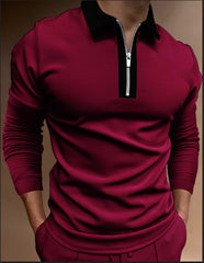Stylish Half-Zip Polo Shirt For Men - Perfect For Casual And Sporty Looks