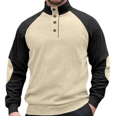 Stylish Color-Block Henley Pullover for Men - Perfect for Casual and Outdoor Activities