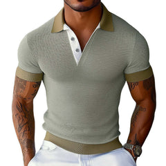 Men's Summer Basic Knitted Slim Polo Shirt MTA0376D1U