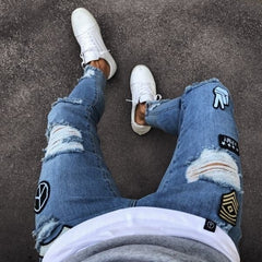 Men's Fashion Ripped Hole Jeans HH034