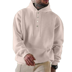 Stylish Button-Up Hoodie For Men - Perfect For Casual And Outdoor Wear