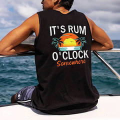 Tropical Sunrise Graphic Tank Top for Men - Perfect for Summer Vacations