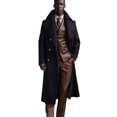 Classic Brown Overcoat with Matching Suit Set - Perfect for Formal and Casual Wear