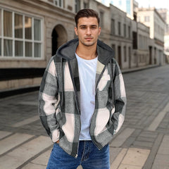 Stylish Plaid Hooded Jacket for Men - Perfect for Casual and Outdoor Adventures