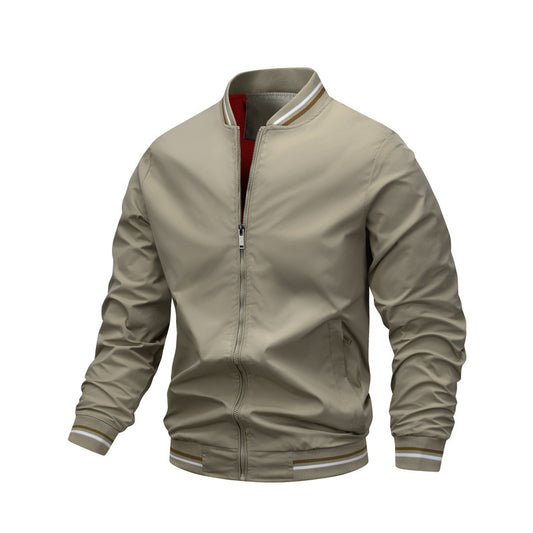 Men's Stylish Olive Green Bomber Jacket - Perfect For Casual And Sporty Looks