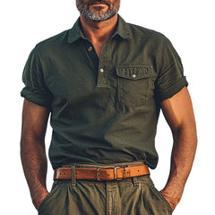 Men's Summer Comfort Distressed Polo Neck T-Shirt MTA2752C8U