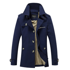 Men's Cotton Trench Coat: Mid-Length, Casual Autumn Outerwear