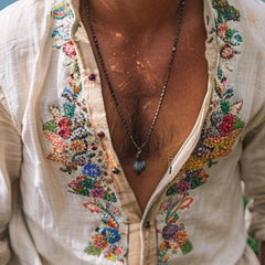 Men's Casual Vintage Embroidered Long Sleeve Shirt 42024025TO