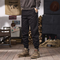 Men's Casual Tapered Cargo Pants with Adjustable Cuffs