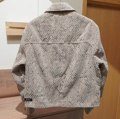Stylish Patterned Zip-Up Jacket For Casual Elegance