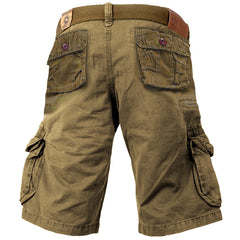 Men's Outdoor Vintage Washed Cotton Washed Multi-pocket Tactical Shorts