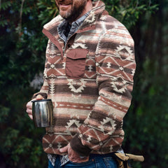 Plaid Half-Zip Pullover Jacket for Outdoor Adventures