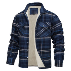 Plaid Fleece-Lined Jacket For Men - Warm And Stylish Winter Outerwear