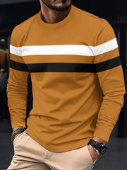 Stylish Long Sleeve T-Shirt with Striped Design for Men
