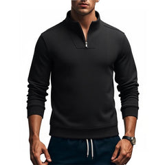 Men's Stylish Half-Zip Pullover Sweatshirt For Casual And Sporty Looks