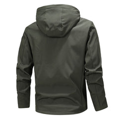 Men's Military Green Hooded Jacket - Perfect for Outdoor Adventures and Casual Wear