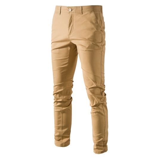 Stylish Khaki Slim Fit Trousers For Men - Perfect For Casual And Smart-Casual Occasions