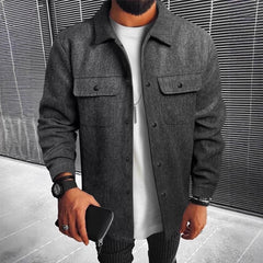 Stylish Men's Brown Jacket With Functional Pockets And Modern Design