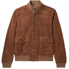 Classic Brown Jacket With Button Closure And Functional Pockets