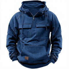 Stylish Black Hooded Jacket with Dual Pockets - Perfect for Casual and Outdoor Adventures