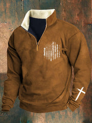 Cozy Half-Zip Pullover Hoodie with Horse Emblem for Outdoor Enthusiasts