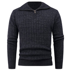 Men's High Neck Zip-Up Sweater - Stylish and Cozy Winter Wear
