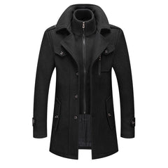 Men's Stylish Black Trench Coat - Perfect for Modern Gentlemen