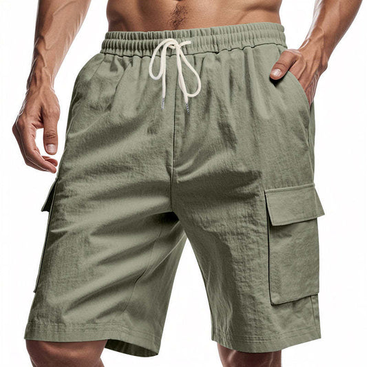 Men's Casual Solid Color Elastic Work Shorts MTA0738D0X