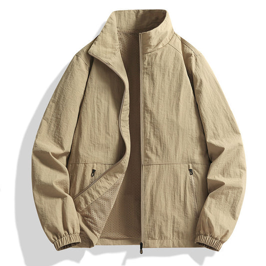 Lightweight Stand Collar Jacket For Men - Perfect For Casual And Outdoor Activities