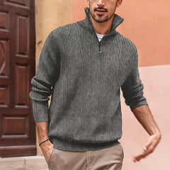 Men's Stylish Quarter-Zip Pullover Sweater - Perfect For Casual And Smart-Casual Looks