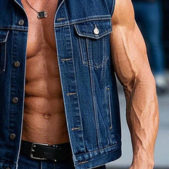 Men's Classic Sleeveless Denim Vest 04858801P