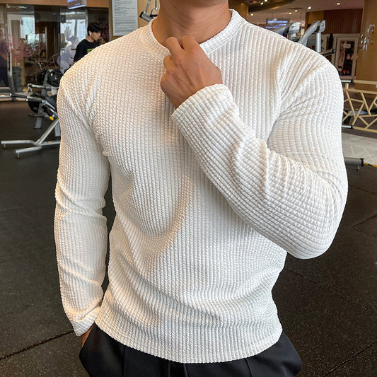 Men's Slim Fit Long Sleeve Sweater for Fitness Enthusiasts