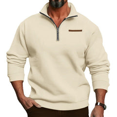 Men's Stylish Half-Zip Pullover Sweatshirt for Casual and Outdoor Wear