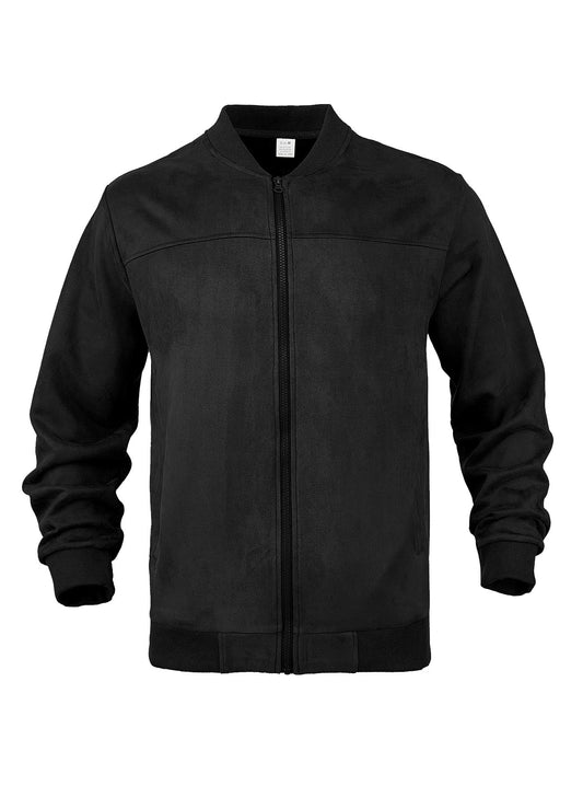 Men's Stylish Full-Zip Fleece Jacket - Perfect for Casual and Outdoor Activities