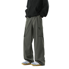 Wide-Leg Cargo Pants with Large Side Pockets for Men - Perfect for Casual and Outdoor Activities