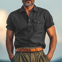 Men's Summer Comfort Distressed Polo Neck T-Shirt MTA2752C8U