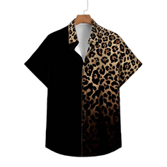 Men's Leopard Print Short Sleeve Shirt MTA2830C0X
