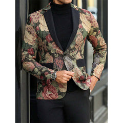 Men's Floral Jacquard Casual Blazer MTA2867C1X