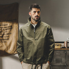 Men's High-Collar Utility Jacket - Perfect for Casual and Outdoor Adventures