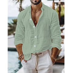 Stylish Grey Button-Up Shirt with Casual Elegance