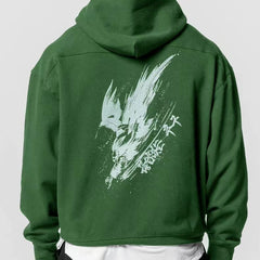 Green Hoodie with Unique Graphic Design for Casual Wear