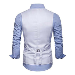 Men's Plain Print V-Neck Dress Vest 94317846M