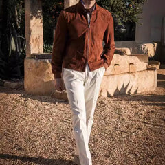 Stylish Orange Bomber Jacket for Men - Perfect for Casual and Outdoor Adventures