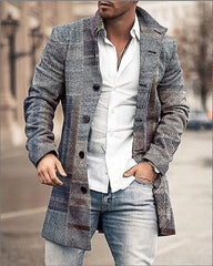 Stylish Patchwork Double-Breasted Blazer for Men - Perfect for Casual and Formal Occasions